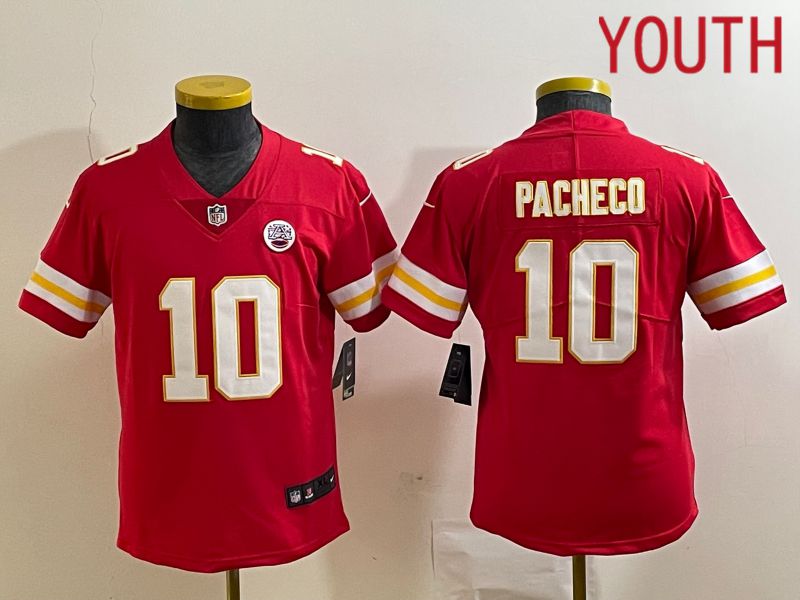 Youth Kansas City Chiefs 10 Pacheco Red 2023 Nike Vapor Limited NFL Jersey style 1